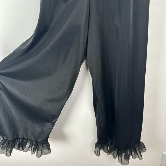 Chic Lingerie Sleepwear Pants One Piece Romper Size Small Black Vintage Ruffle - Picture 4 of 10